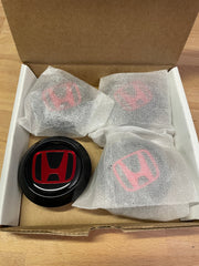 Clearance Honda logo Enkei center cap, 15x7, black with red mirror logo
